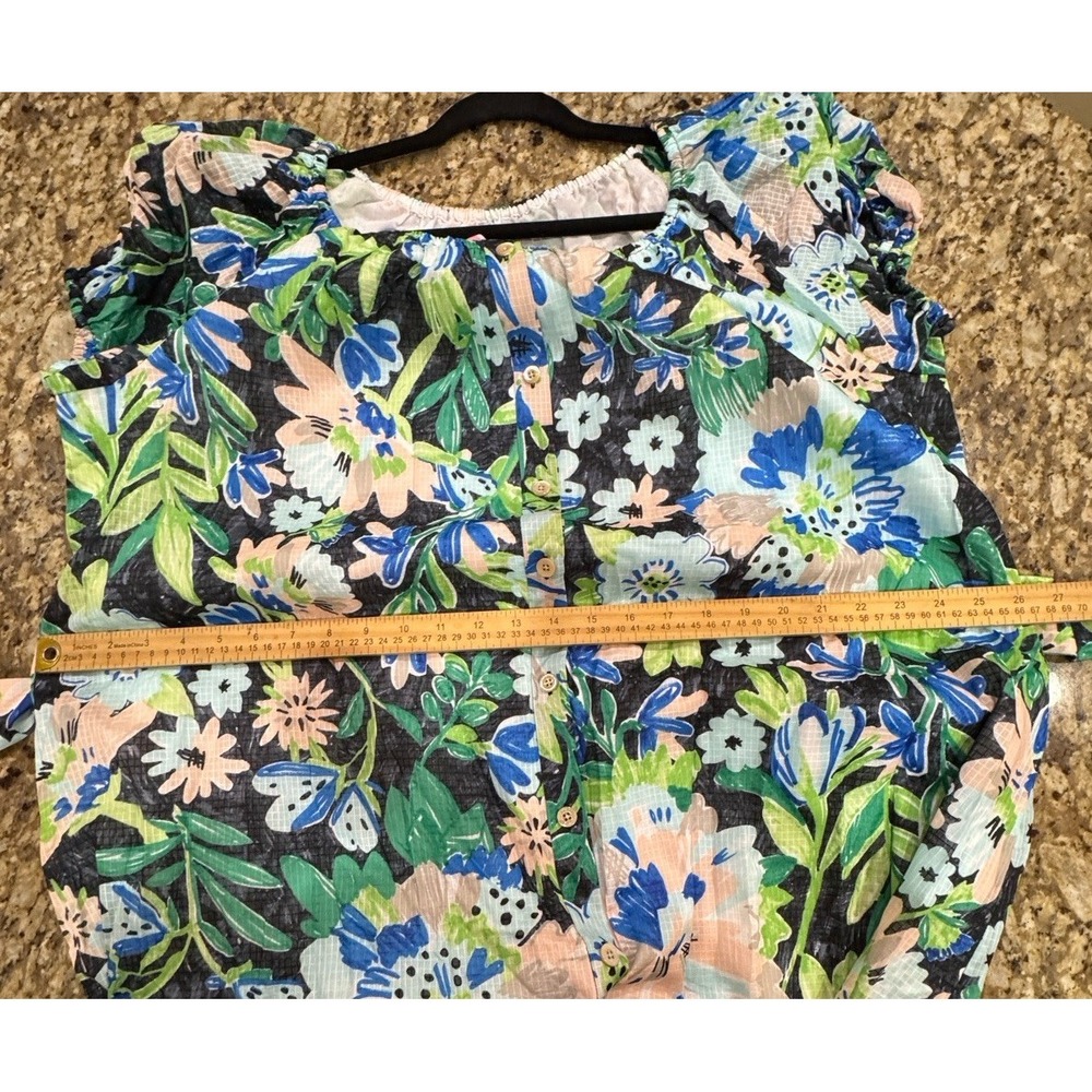 Kate Spade Full Bloom Voile Dress Floral Belted Size Large - Picture 9 of 13